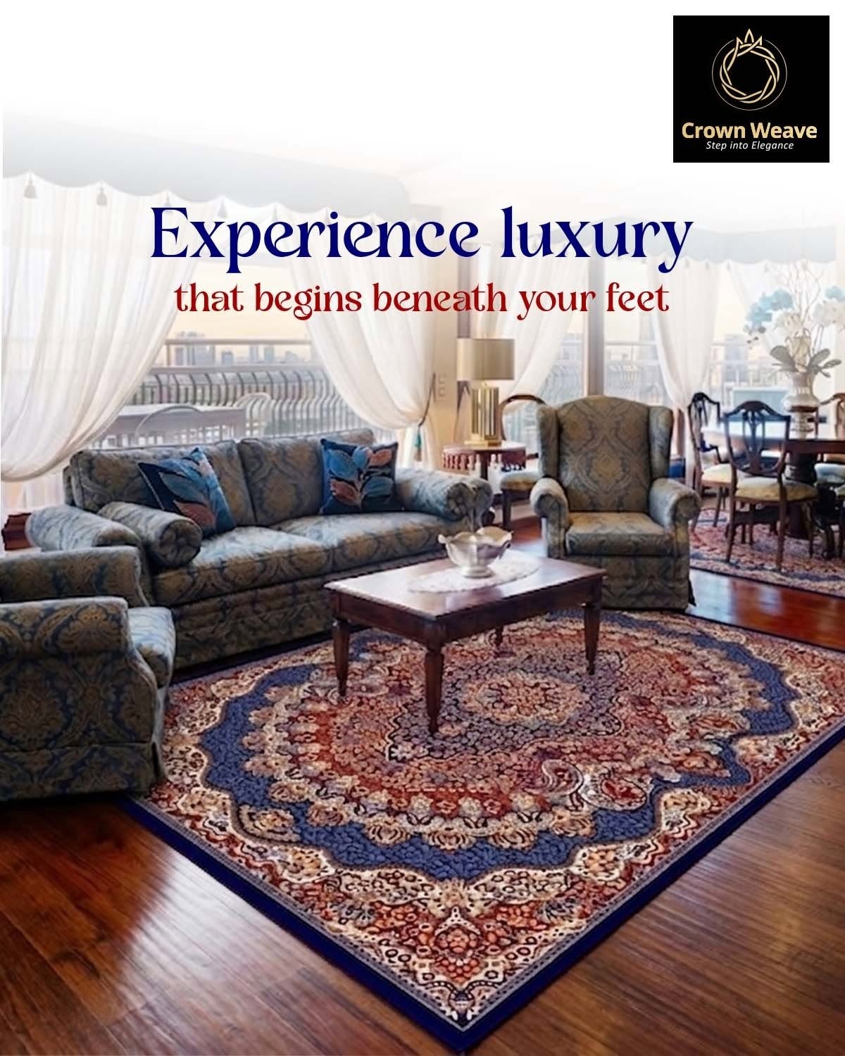 Single classic Crown Weave carpet in a living room